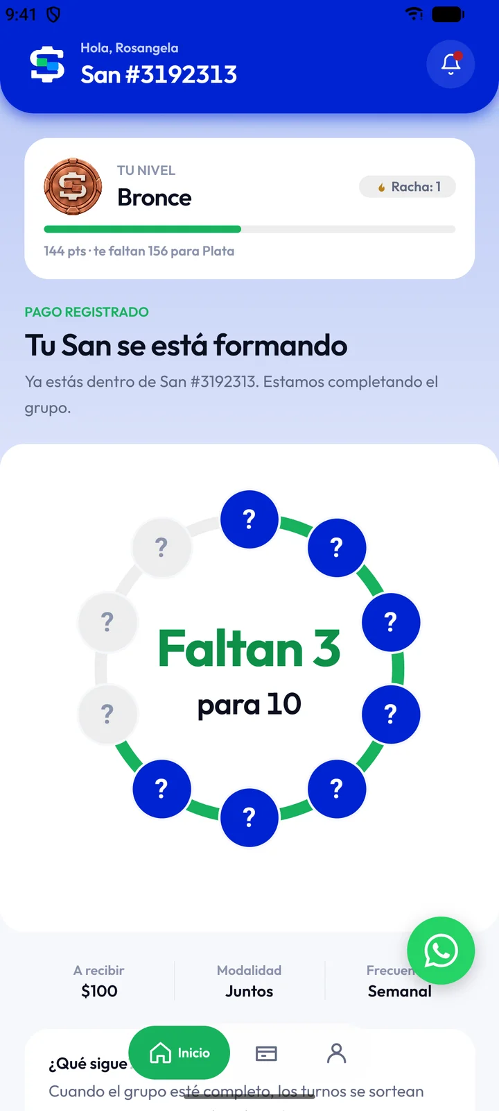 Un San que se está formando en TuTurno