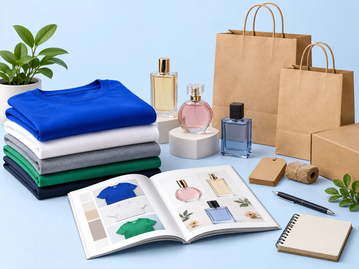 Ilustración de los materiales para venta por catálogo
