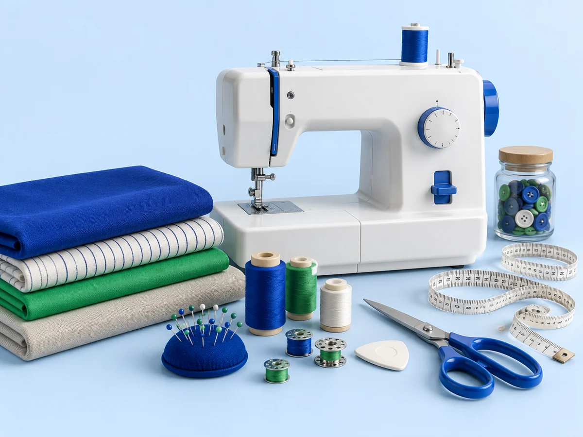 Ilustración de los materiales para kit de costurera